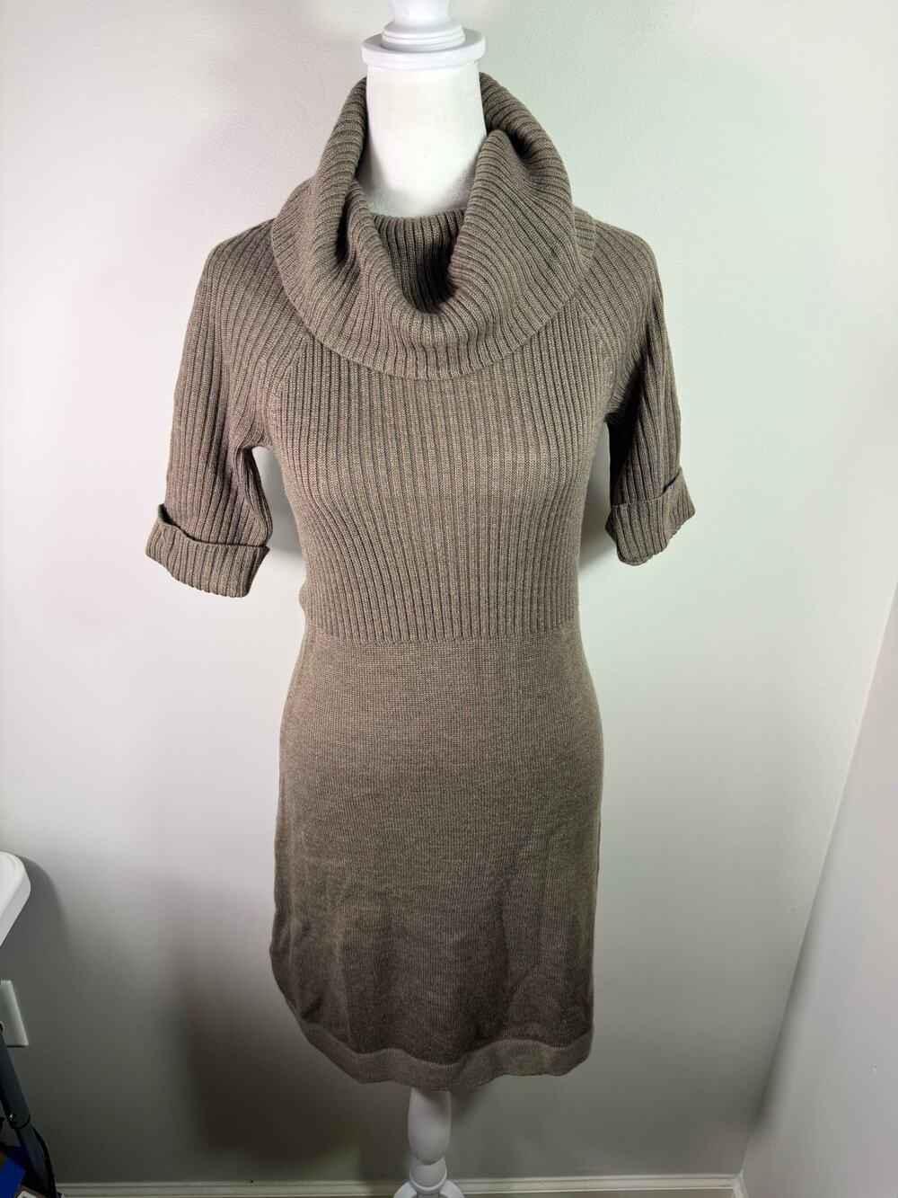 NWT Loft Petite Brown Turtleneck Sweater Dress Small